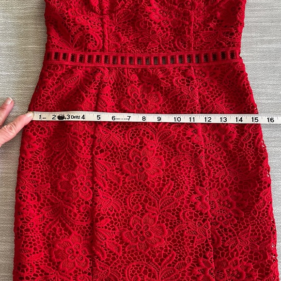 Red lace spaghetti strap mini dress Size S Small - Picture 7 of 10